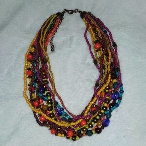 Vintage Multicolor Beaded Necklace